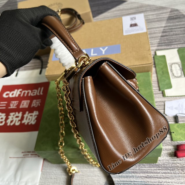 Gucci官網1955全新時裝系列女包 古馳1955系列全皮迷你肩背包703848 gqy4597